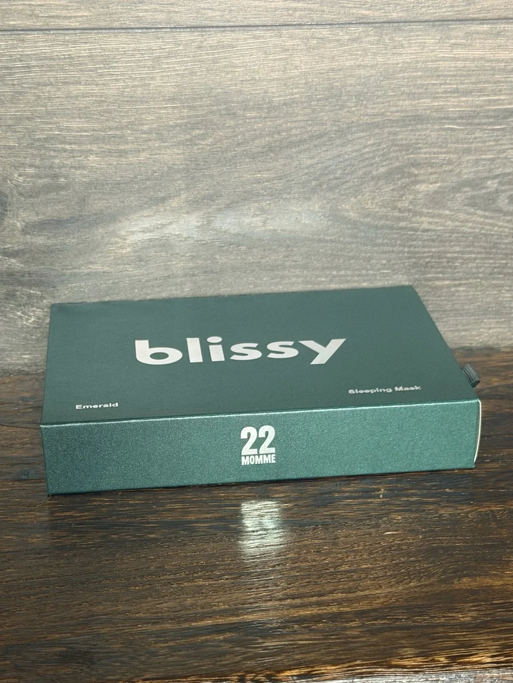 Blissy Emerald 100% Mulberry Silk Sleep Mask 22 Momme w/ Box & Pouch